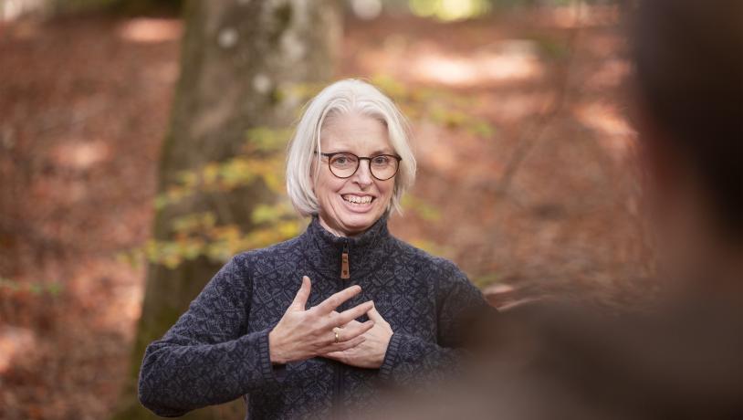 Guide Marianne Køpke på Velvære vandring